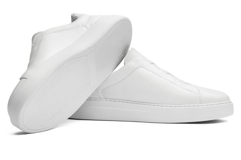 White natural leather sneakers