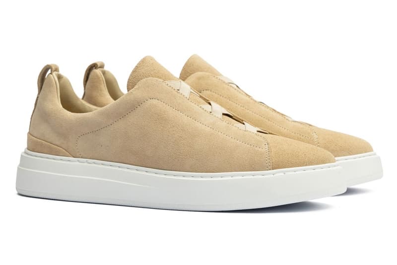 Beige suede sneakers