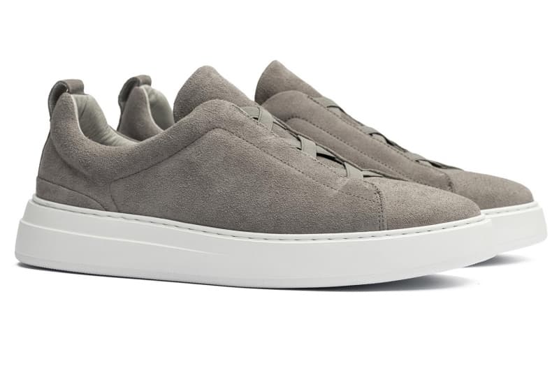 Grey suede sneakers