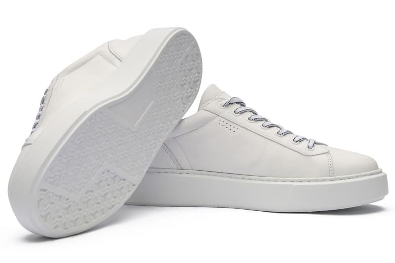 White natural leather sneakers