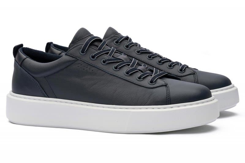 Navy Sneakers Genuine Leather