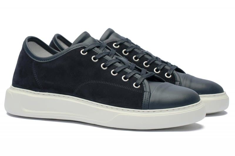 Navy Sneakers Genuine Leather and Suede