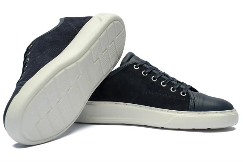 Navy Sneakers Genuine Leather and Suede