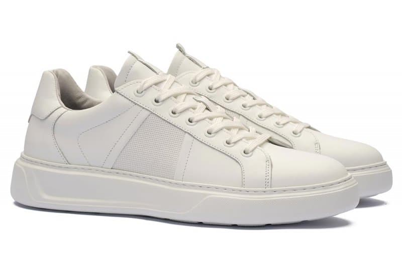 White natural leather sneakers