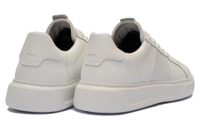White natural leather sneakers