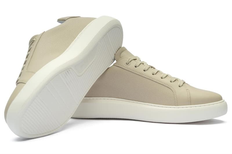Natural leather beige sneakers