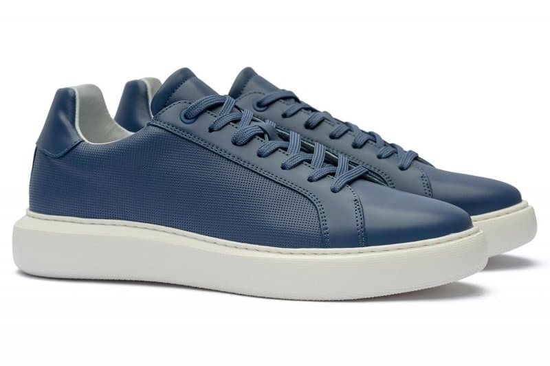 Blue natural leather sneakers