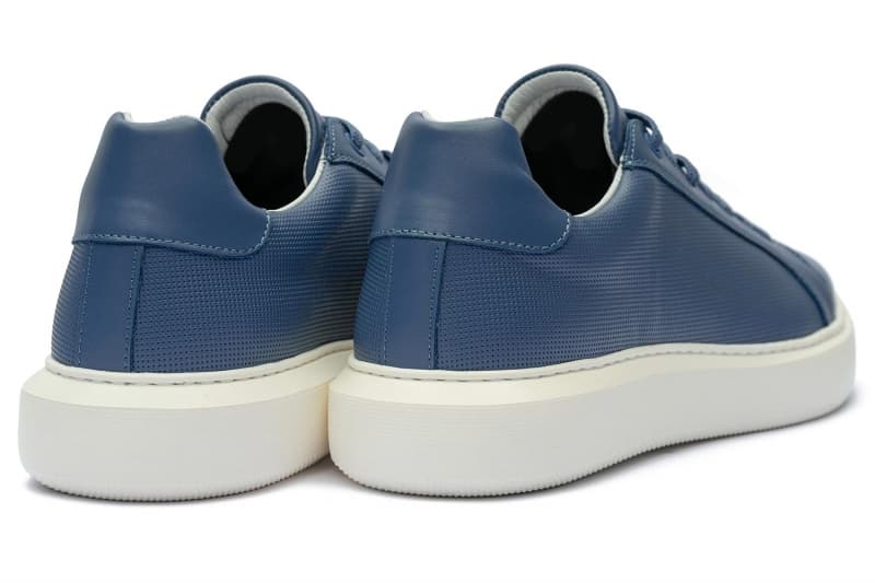 Blue natural leather sneakers