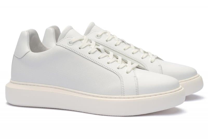 White natural leather sneakers