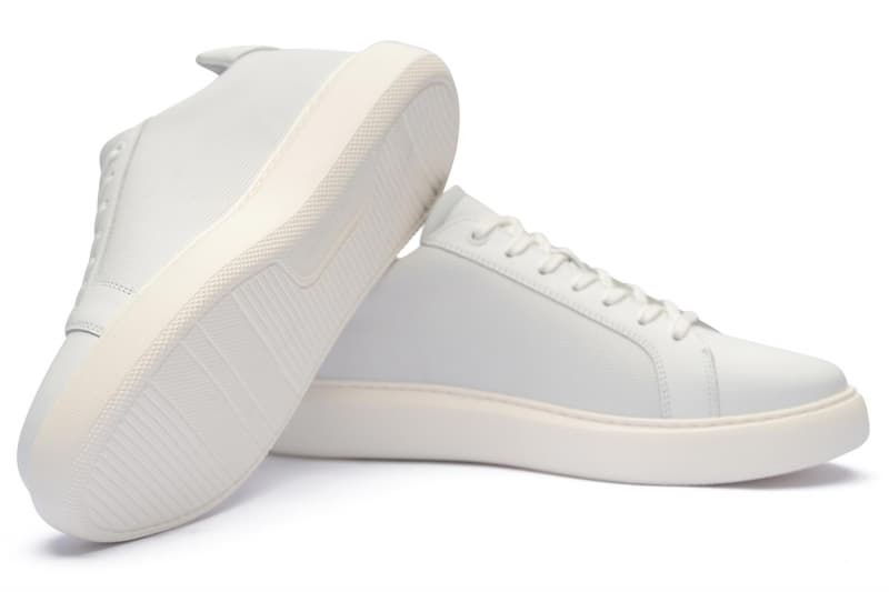 White natural leather sneakers
