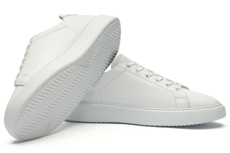 White natural leather sneakers