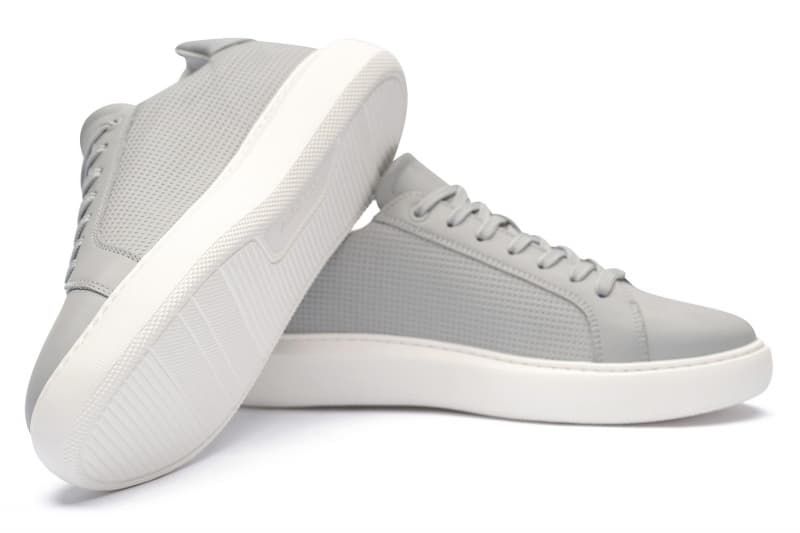 Grey natural leather sneakers