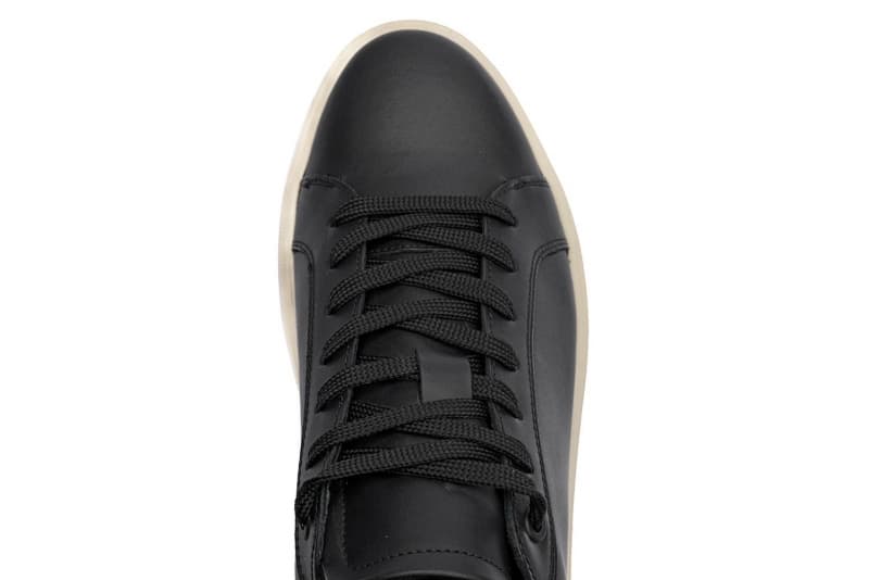 Black genuine leather sneakers