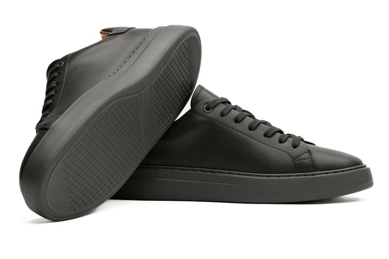 Khaki natural leather sneakers