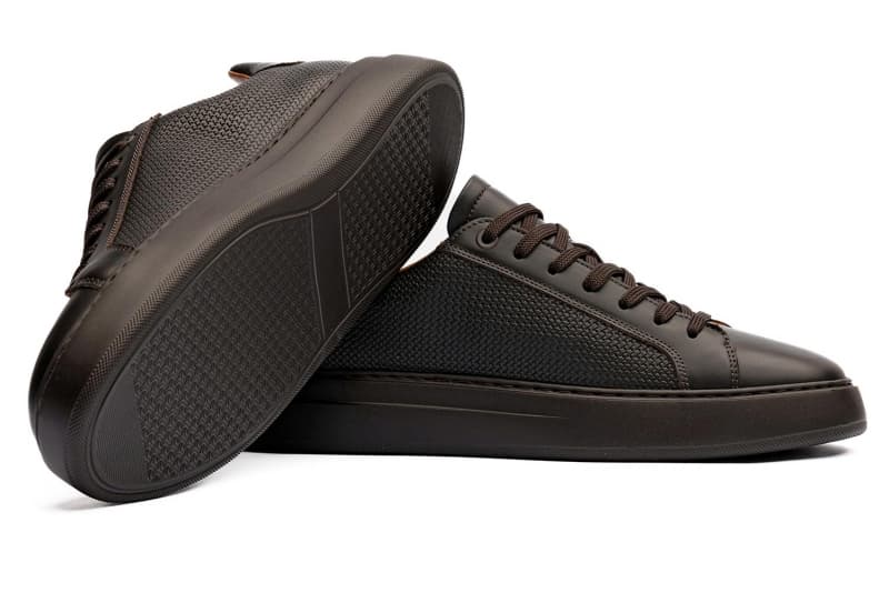 Brown natural leather sneakers