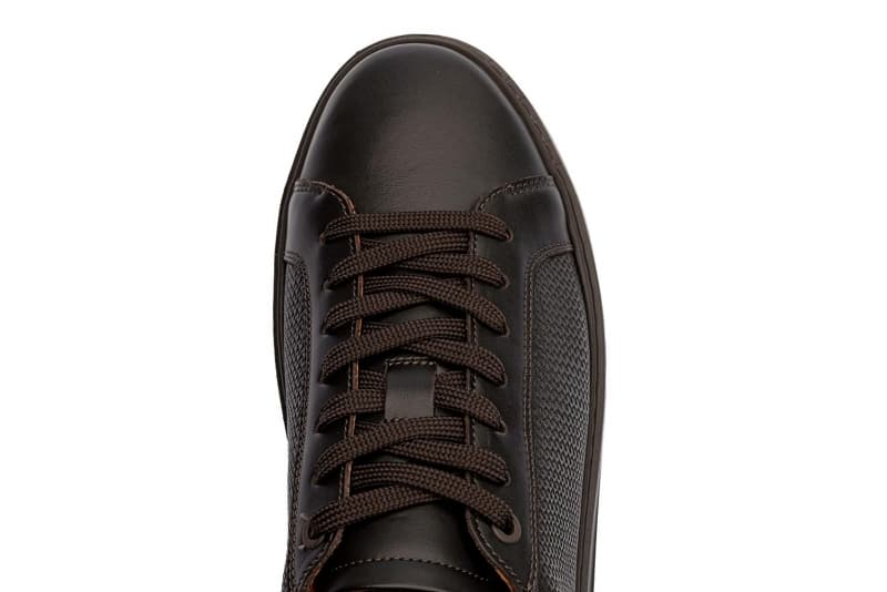 Brown natural leather sneakers