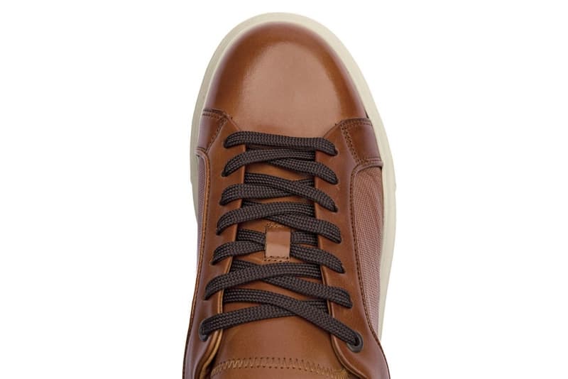 Brown natural leather sneakers