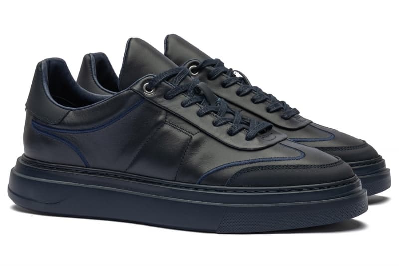 Navy Sneakers Genuine Leather