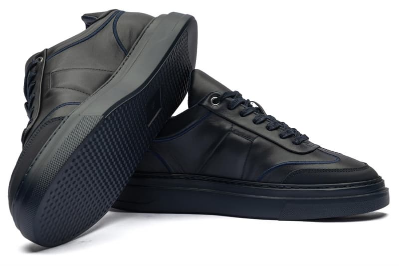 Navy Sneakers Genuine Leather