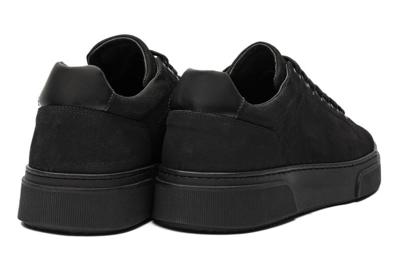 Black nabuk leather sneakers