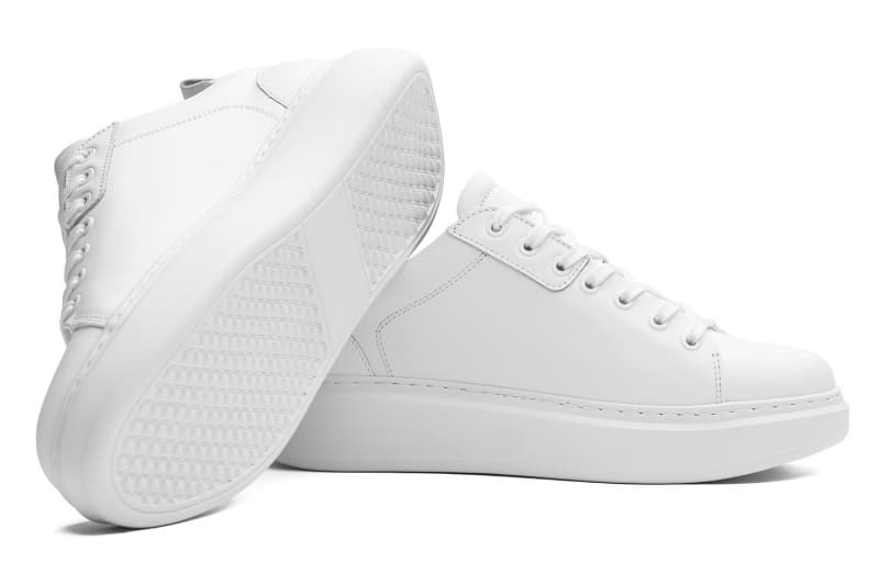 White natural leather sneakers