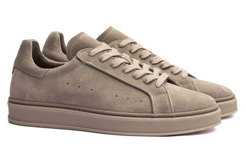 Beige suede sneakers