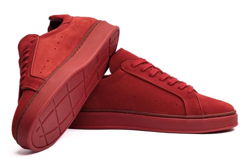 Red suede sneakers